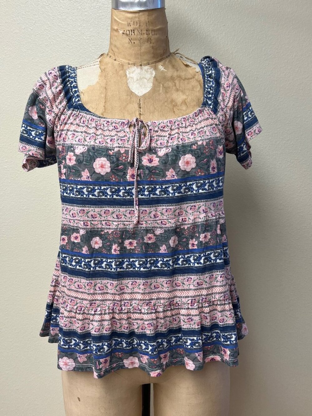 NWT Lucky Brand Floral Boho Cottage Loose Cotton Modal Shirt Size Medium